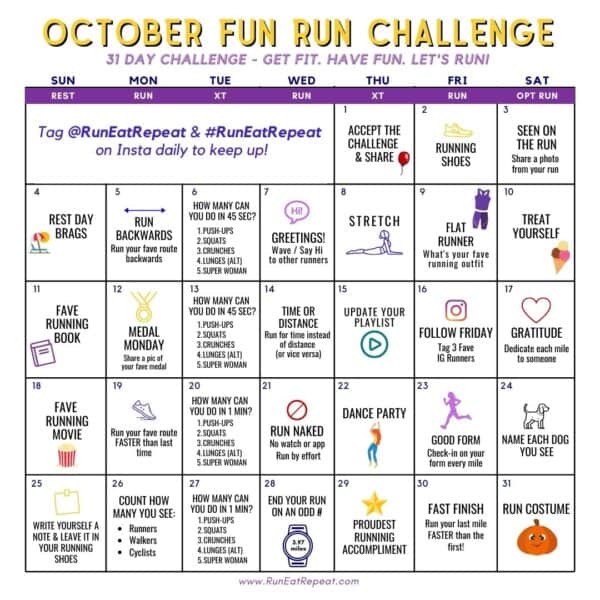 Fun RUN challenge Instagram @RunEatRepeat